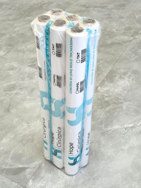 Fardo com seis rolos de lençol de papel Hope Cirúrgica