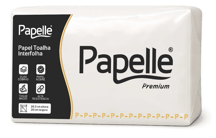 Pacote de papel toalha interfolhado Papelle Premium