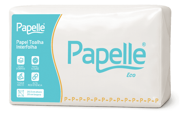 Pacote Papelle Eco de papel toalha interfolhado